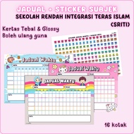 SRITI Time Table (16 Times) Reusable, A4 Size Glossy Waterproof Sticker Subwoofer Timetable