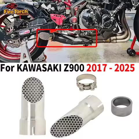 Slip On For KAWASAKI Z900 E A2 Ninja 900 2017 - 2025 Motorcycle Exhaust Pipe With Tube Gasket Hidden