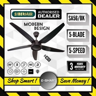 DEKA KRONOS F5P CEILING FAN WITH REMOTE CONTROL (BLACK) GUN METAL  KIPAS SILING DEKA 5BILAH SIBERIAI