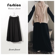 [HZA] Women A-line Long Skirt Fashion Korean Style Business Smart Casual Skirt