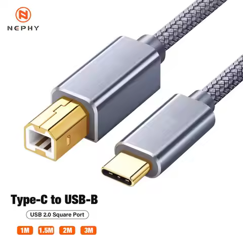 USB C to B Printer Cable High Speed for HP Canon Brother Samsung Dell Epson Lexmark Xerox to 480 Mbp