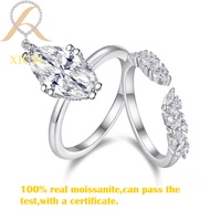 XICYI 3.83ct Full Marquise Real Moissanite Diamond Women Ring Set Stackable Luxury Engagement Ring T