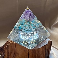 訂製【奧剛塔6cm-給新靈感的你】紫水晶/藍磷灰-奧根金字塔