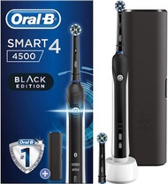 Oral-B - Smart 4 4500 CrossAction電動牙刷（可充電），1個黑色手柄，3種模式，壓力傳感器，2個刷頭，1個旅行箱 平行進口