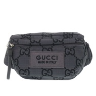近全新 Gucci 767984 GG 圖案尼龍帆布灰色斜背包/腰包 1083 [二手] GUCCI