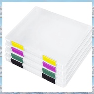 4PCS A4 File Portable Project CasePortable A4 File Box Plastic Scrapbook Paper Storage Box for 8.5x1