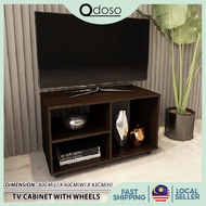 HP062 TV Console TV Cabinet Rak TV With Caster With Wheels For Apartment Airbnb Hostel Furniture Perabot Rumah Rak TV