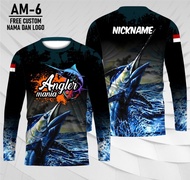 jersey fishing strike baju angler kaos mancing mania lengan panjang - hitam xxl