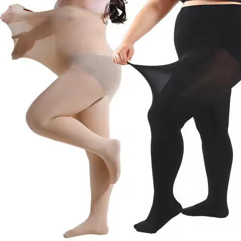 Plus Size 70 Denier Nylon Tights High Waist Super Elastic 4XL Large Size Women's Pantyhose for Big L