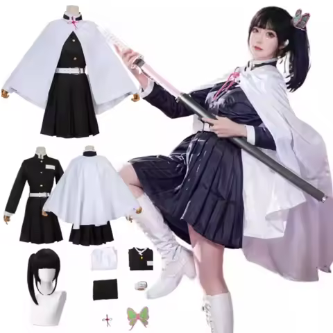 Tsuyuri Kanao Cosplay Costume Adult Anime Uniform Women Kimono Haori Wig Halloween Clothes