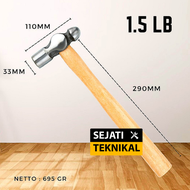 Martil Palu Konde Besi Pegangan Kayu / Ball Hammer
