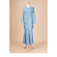 Baju Kurung Moden Raya 8045 (XS - 4XL) (Peach, Purple, Dusty Mint Green, Baby Blue)