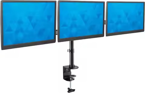 Triple Monitor Desk Stand for 13-27 Inch Screens, Full Motion, VESA 75/100, 54 lbs Capacity