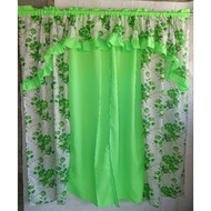 Green Daisy Double Panel Curtain (110 by 72 inches)