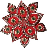 Designer Acrylic Deepavali/Diwali/Rangoli/Kolam Decoration Red