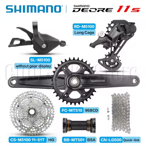 Shimano DEORE 11s M5100 Groupset MT510 Crankset SL-M5100 RD-M5100 CS-M5100 Sunshine Cassette Sprocke