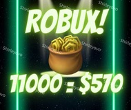 Roblox紫鑽商戶 11000R=$570 白R Robux代充代儲