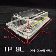 TOLI OPS Clamshell TP-9L Plastic Tray -50pcs± Disposable Packaging Food Tray
