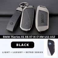 🇲🇾 Classic Retro Metal & Leather BMW Car Key Cover Full-Covered Design for BMW 7 Series X1 X6 X7 iX 