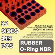 SET 419 PCS Oring O Ring O-Ring Rubber Seal Black Nitrile Rubber NBR Universal Seal Sil Gasket Rubbe