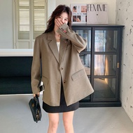 เสื้อสูทสีกรมท่าหลวมๆ สำหรับผู้หญิง ฤดูใบไม้ผลิและฤดูใบไม้ร่วง 2026 ใหม่ ทรงหลวมๆ สไตล์ Old Money สำ
