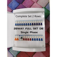 DB BOX 28way (Full set) WYNEX MCB 10A-32A + ELCB 63A +Main switch 63A (2Pole MCB) DB Full Set Single
