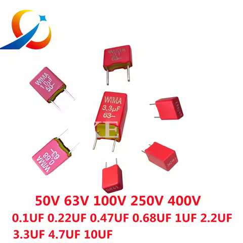 2PCS WIMA RED MKS2 5MM Film Capacitor Hi-Fi Audio 0.1UF 1NF 0.01UF 1UF 3.3UF 4.7UF 10UF 2200PF 0.22U