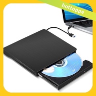 External CD DVD +/-RW Drive, USB 3.0 &amp; USB-C Portable CD &amp; DVD ROM Burner Player Reader Writer Rewriter Disc Drive Durable ,Black