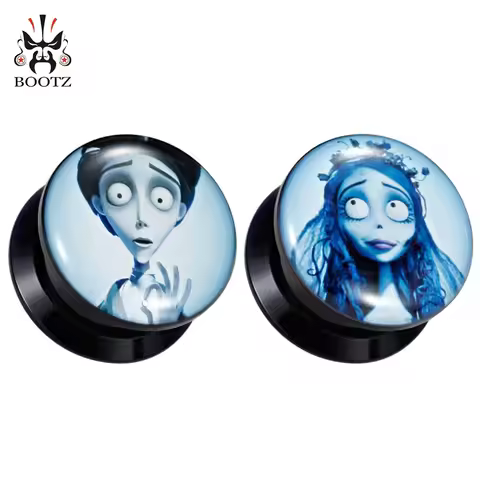 KUBOOZ Ear Piercing Plugs Tunnels Body Jewelry Screw Gauges Acrylic Expander Picture Logo Fashion Ea