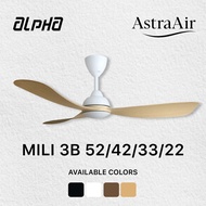 ALPHA ALKOVA MILI LED / Non LED 3B 52/42/33/22 inches DC Motor Ceiling Fan with Remote Control