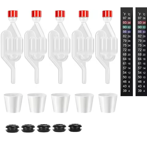 S-Shape Airlocks ,Homebrew Bubble Airlock Carboys Stopper Fermenter Seal Valve with Food Grade Gromm
