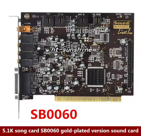 Original disassemble, 5.1K song card SB0060 gold-plated version sound card,100% working good
