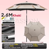2.6M Payung Mancing Big Fishing Umbrella Khemah Camping Payung Besar Payung Lipat Beach Umbrella UV 