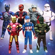 Halloween Children's Iron Man Muscle Suit Thor Optimus Prime Cosplay Hulk Luminous Costume