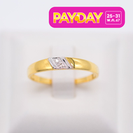 Happy Jewelry แหวนเพชรของแท้ ด้านหน้าปาดเฉียง ทองแท้ 9k 37.5% ME621