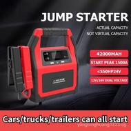 Jump Starter Car Jumper Power Bank 12V&amp;24V 42000mAh Jumper Powerbank 1500A Peak Car Powerbank Jump Starter