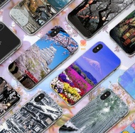 日本風景主題系列手機殼 iPhone/Samsung三星手機殼 透明軟殼/黑邊軟殼/鋼化玻璃殼
