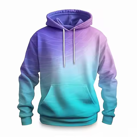 2024 Fashion 3D Printed Color Pattern Men's Hoodie Casual Loose Design Pullover Top Street Harajuku 