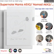Screen protector for Supernote Manta A5X2/ Nomad A6X2 book readers and notes, PaperLike type, PPF, N