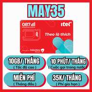 (BÁN CHẠY) SIM iTel Vinaphone 4G 5G MAY35 Tặng 10GB/Tháng Tốc Độ Cao Miễn Phí Tháng Đầu | FREESHIP -
