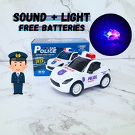 [FREE BATTERIES] Police Car with Sound & Lights & Siren Kereta Polis Toy Cars