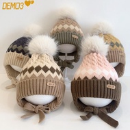 [DEMO3] Kids Earmuffs Cap, 2-5 Year Baby Thicken Baby Knitted Hat,  Windproof Warm Children Head Cov