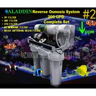 200 GPD 2 RO Water Filtration System (Reverse Osmosis with Deionization System) For Reef and Freshwa
