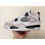 Real photo Jordan 4 AJ4 retro military black basketball shoes fashion men women Gray and without box