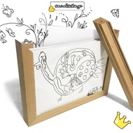 SECELPH Wooden Kids Art Frame, Memorial Changeable Photo Frame, Creative Wall Decoration Rotatable F