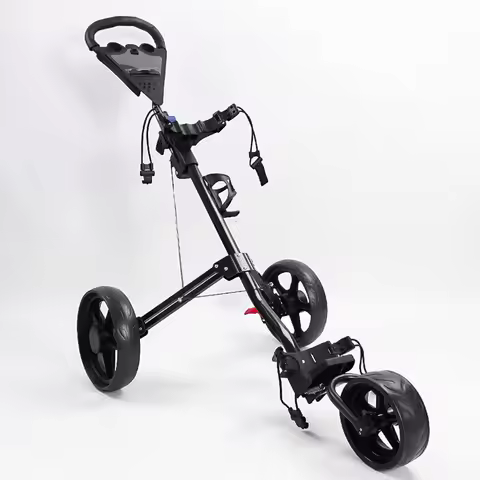 3 Wheel Push Pull Golf Cart Ultra Lightweight Foldable Storage Golf Bag Trolley 3 Wheel Golf Push Ca