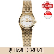 [Time Cruze] Seiko 5 SYMK46 Automatic Gold Tone Stainless Steel White Dial Small Women Watch SYMK46K1 SYMK46K