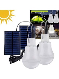 1/2入組可攜式太陽能led燈泡-防水且可usb充電-適用於戶外和室內使用-在緊急情況下提供強大而可靠的照明