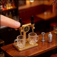 ARREBUL 5pcs/set Miniature Beer Tap Set, 1:12 Scale Dollhouse Decor Mini Beer Mug Model, Micro Beer 