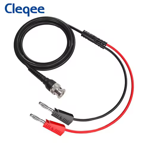 Cleqee P1009 BNC to 4mm Banana Plug Test Lead Dual Stackable Plug BNC Q9 Oscilloscope Probe Cable 12